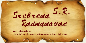 Srebrena Radmanovac vizit kartica